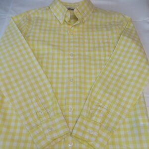 Janie and Jack Boys Button Down | Gingham | Yellow | Size 7